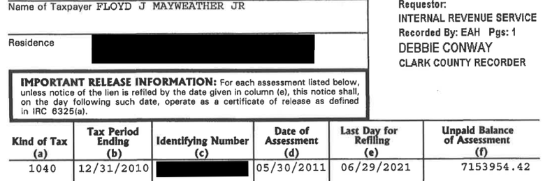 Illustration for article titled Floyd "Money" Mayweather Has Had Trouble Paying His Taxes On Time For Years